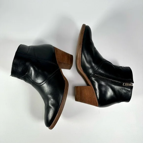 Madewell Women’s 1937 Winston Black Ankle Leather Boots Size 7 - Picture 8 of 11